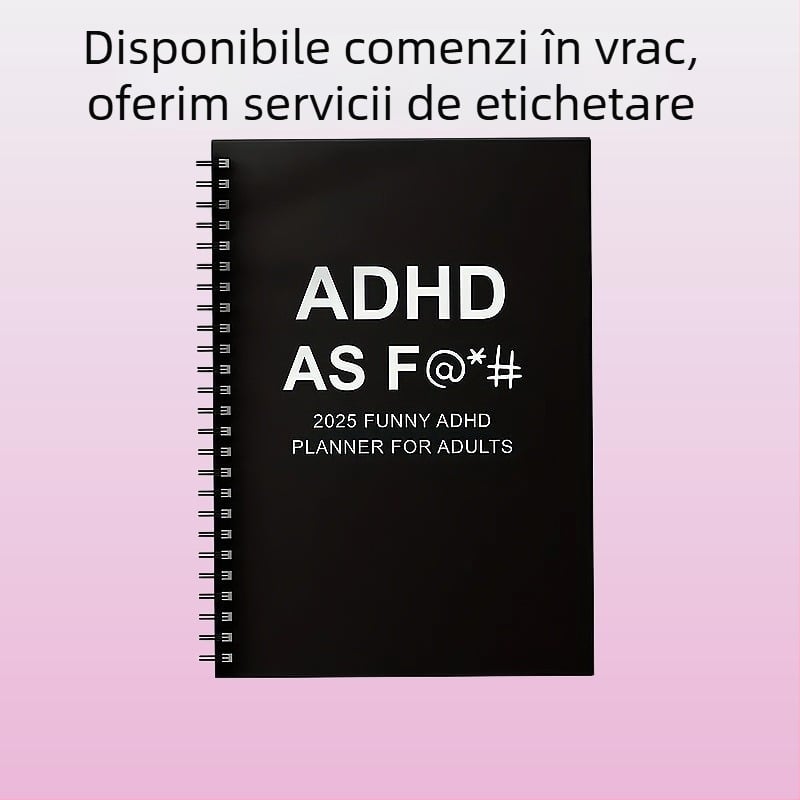Planificator zilnic ADHD pentru adulți 2025 — Creierul meu activează prea multe etichete — Legare în spirală