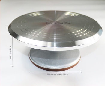Tavă rotativă pentru prăjituri din aliaj de aluminiu, pentru decorare, profil redus, pentru cofetărie DIY