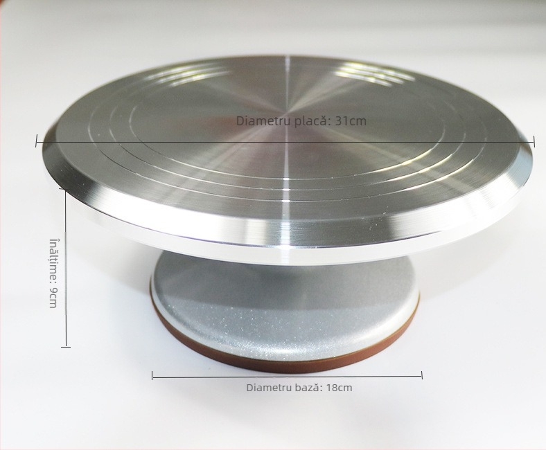 Tavă rotativă pentru prăjituri din aliaj de aluminiu, pentru decorare, profil redus, pentru cofetărie DIY