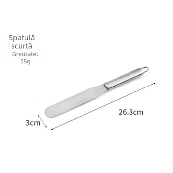 Spatulă de tort din oțel inoxidabil, cuțit pentru cremă, raclă și cuțit de demoldare, 6/8/10 inch, unelte pentru cofetărie