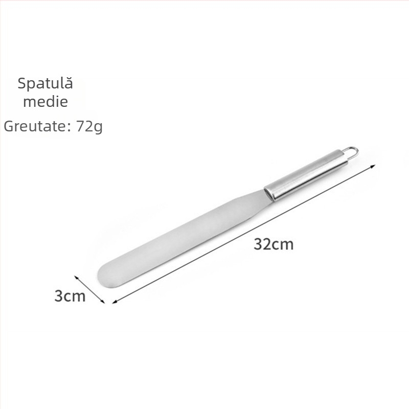 Spatulă de tort din oțel inoxidabil, cuțit pentru cremă, raclă și cuțit de demoldare, 6/8/10 inch, unelte pentru cofetărie