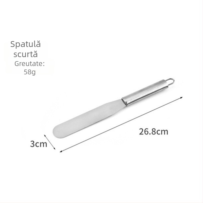 Spatulă de tort din oțel inoxidabil, cuțit pentru cremă, raclă și cuțit de demoldare, 6/8/10 inch, unelte pentru cofetărie