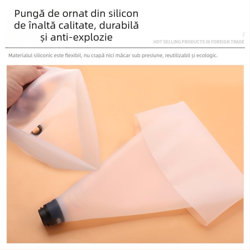 Set de decorare personalizat, 10 piese, accesorii din PP, sac de patiserie din silicon cu conector
