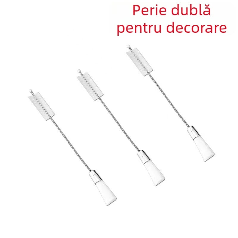 Perie cu două capete pentru decorarea dulciurilor, din oțel inoxidabil 304, cu peri din nailon