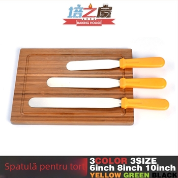 Spatulă din oțel inoxidabil pentru cremă, pentru cofetărie și decorarea torturilor, cu cuțit de demoldare și spatulă