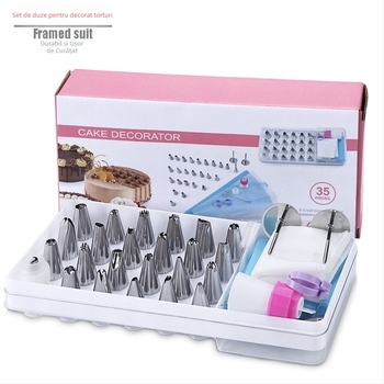 Set de duze pentru decorarea prăjiturilor cu adaptor din plastic