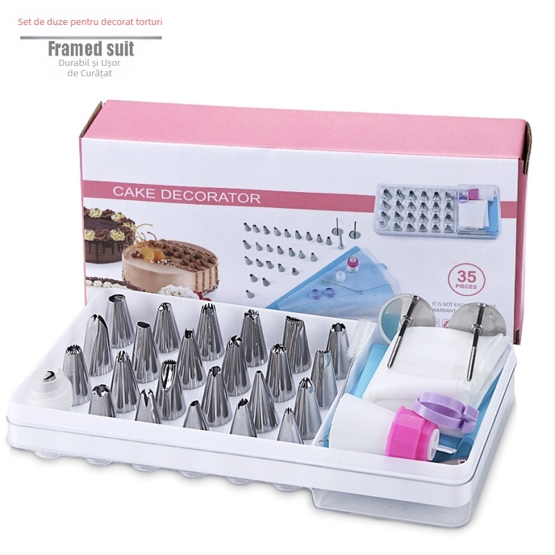 Set de duze pentru decorarea prăjiturilor cu adaptor din plastic