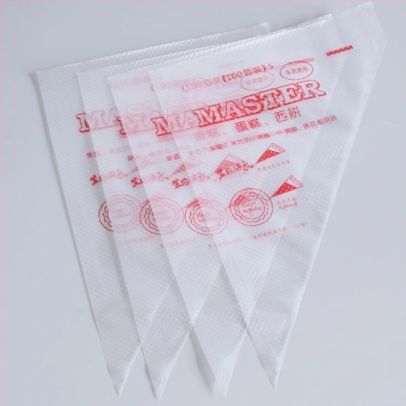 Set de 100 pungi de decor plastic pentru cremă de tort și decorarea fursecurilor, cu formă de tort