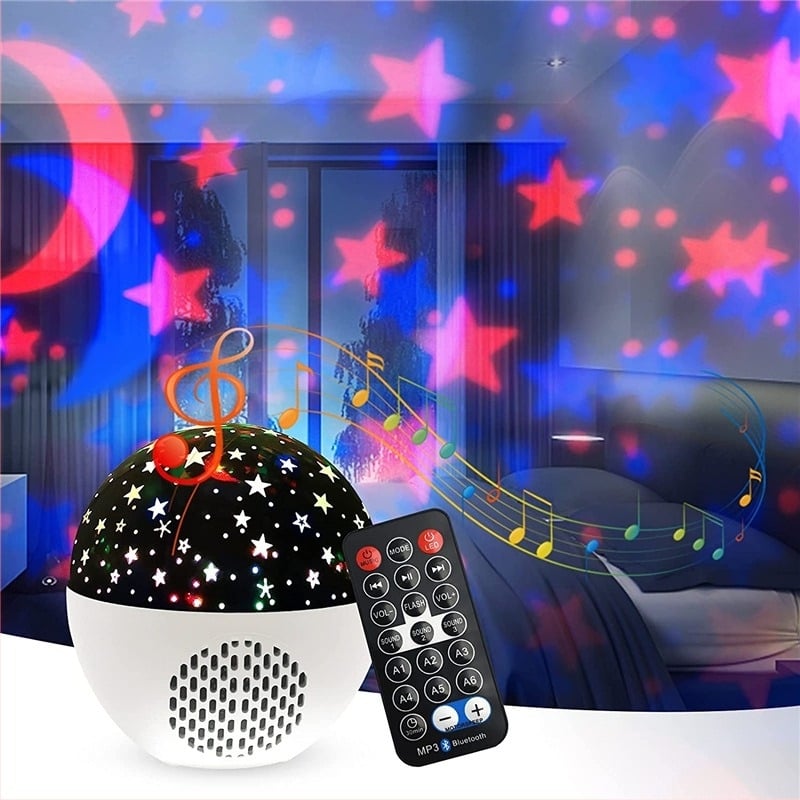 Lampă de proiecție a cerului înstelat, Bluetooth, 5V, reîncărcabilă, lumină color, telecomandă, lampă ambientală compactă pentru casă