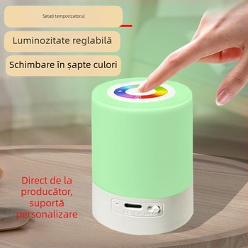 Lumină de noapte LED cu schimbare de culoare programată, portabilă și reîncărcabilă, lampă ambientală pentru dormitor, control prin atingere