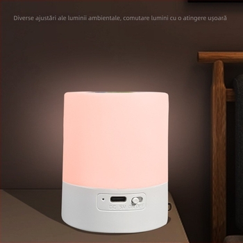 Lumină de noapte LED cu schimbare de culoare programată, portabilă și reîncărcabilă, lampă ambientală pentru dormitor, control prin atingere