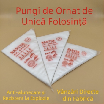 Pungi de decorare de unică folosință, triunghiulare, mici, set de 100 bucăți