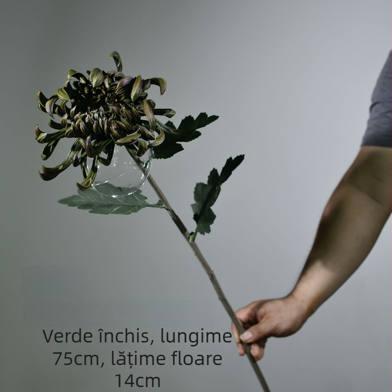Floare artificială de crizantemă, mare, realistă, pentru decor de interior