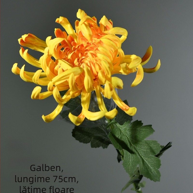 Floare artificială de crizantemă, mare, realistă, pentru decor de interior