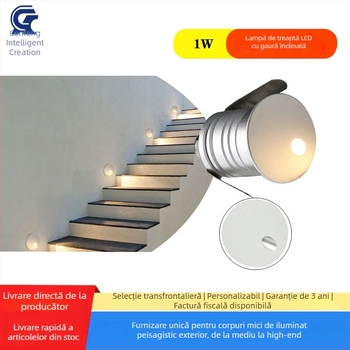 Lumină pentru trepte cu efect de lumină din orificiu oblic, IP67, Osram LED, iluminare încastrată pentru exterior
