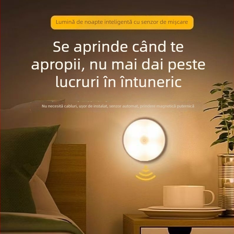 Lampa de noapte cu încărcare magnetică și capacitate mare a bateriei – LED pentru hol