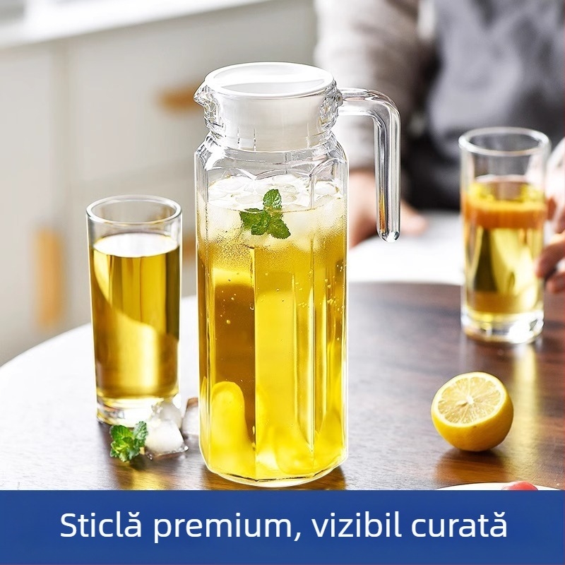Ceainic din sticlă pentru apă rece, capacitate mare, utilizare casnică, rezistent la temperatură, pentru prepararea ceaiului, cu cioc de rață