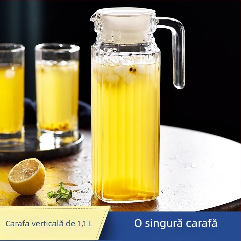 Ceainic din sticlă pentru apă rece, capacitate mare, utilizare casnică, rezistent la temperatură, pentru prepararea ceaiului, cu cioc de rață