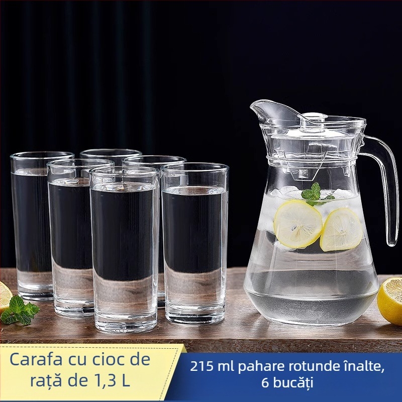 Ceainic din sticlă pentru apă rece, capacitate mare, utilizare casnică, rezistent la temperatură, pentru prepararea ceaiului, cu cioc de rață