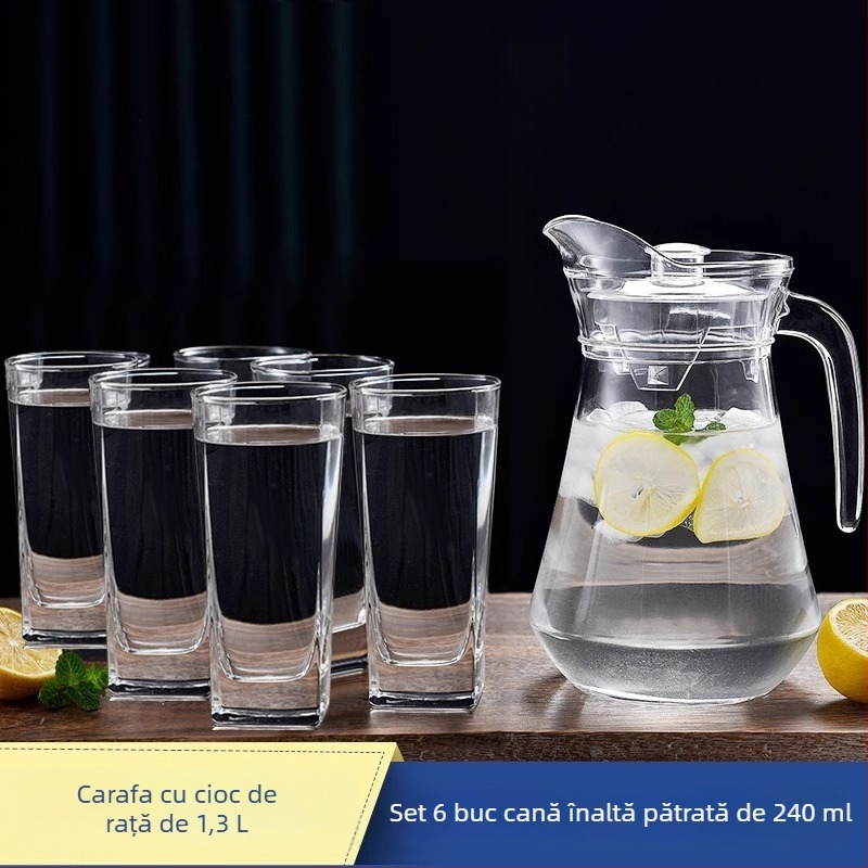 Ceainic din sticlă pentru apă rece, capacitate mare, utilizare casnică, rezistent la temperatură, pentru prepararea ceaiului, cu cioc de rață