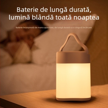 Lumină de noapte portabilă, pentru camping, reîncărcabilă, în formă de trifoi cu patru foi, prietenoasă cu ochii, lampă de birou cu șapte culori