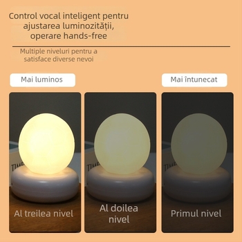 Lampă de noapte în formă de fotbal, reîncărcabilă, cu control vocal și lumină difuză, pentru hrănirea nocturnă, lampă vorbitoare cu temporizator de somn