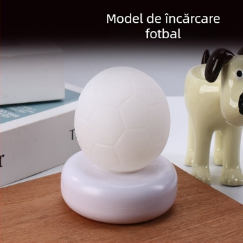 Lampă de noapte în formă de fotbal, reîncărcabilă, cu control vocal și lumină difuză, pentru hrănirea nocturnă, lampă vorbitoare cu temporizator de somn