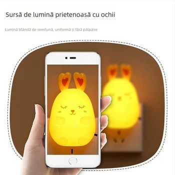 Lumină de noapte energetică cu întrerupător, alimentare la priză, protecție a ochilor, pentru hrănirea nocturnă a bebelușului, dormitor, lampă de somn, lampă cadou cu logo personalizat