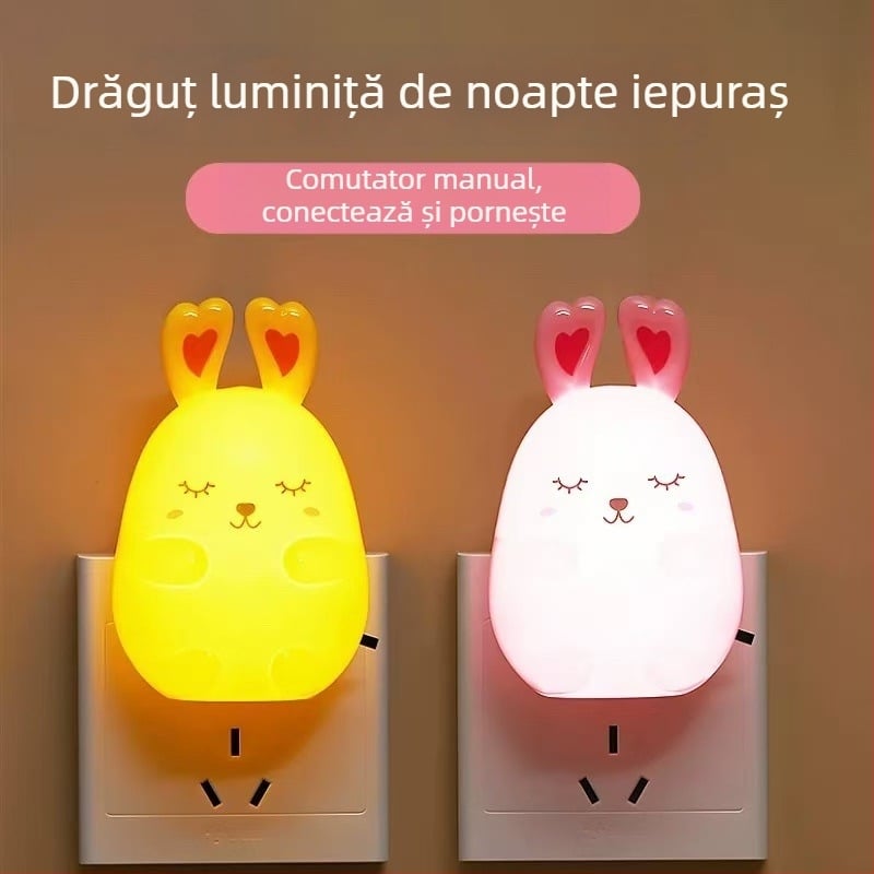 Lumină de noapte energetică cu întrerupător, alimentare la priză, protecție a ochilor, pentru hrănirea nocturnă a bebelușului, dormitor, lampă de somn, lampă cadou cu logo personalizat