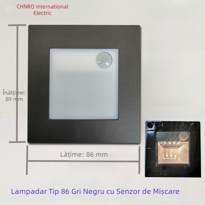 Lampă de podea ascunsă, cu senzor de mișcare, culoare gri perlă, model 86-T, lumină caldă