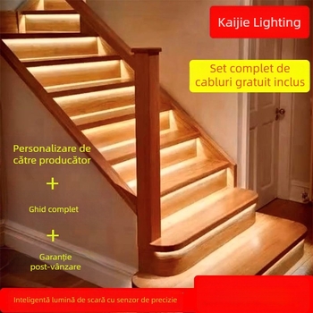 Lumină LED pentru trepte cu senzor de mișcare, tensiune redusă, bandă de iluminare ascunsă pentru scări