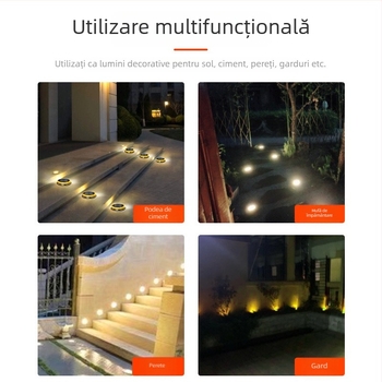 Lampă decorativă solară pentru gazon și grădină, impermeabilă, LED, iluminare pentru curte