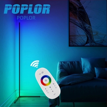 Lampă LED de colț, verticală, cu unghi drept, RGB, reglare prin telecomandă; lampă decorativă modernă pentru dormitor, living sau decor hotelier.