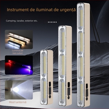Tub LED reîncărcabil pentru iluminat floodlight – camping în aer liber, iluminare ultra-lumină, multifuncțională pentru tarabe