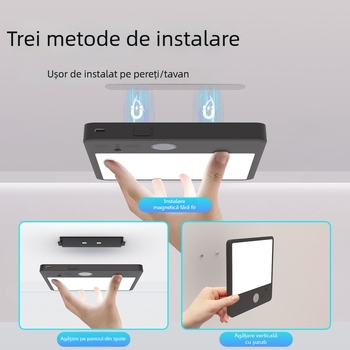 YIHIOO 5V Lumină de plafon cu senzor, LED, fără cabluri – pentru baie, scări, hol și balcon
