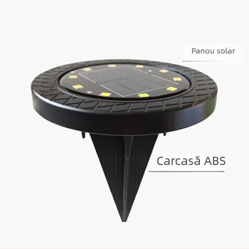 Lampă LED subterană solară cu 10 LEDuri pentru exterior: gazon, curte și peisaj, iluminat decorativ IP65 rezistent la ploaie