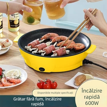 Tigaie electrică pentru uz casnic, tigaie pentru grătar, fără fum, prăjire și frigere – diametre 22/26/30 cm