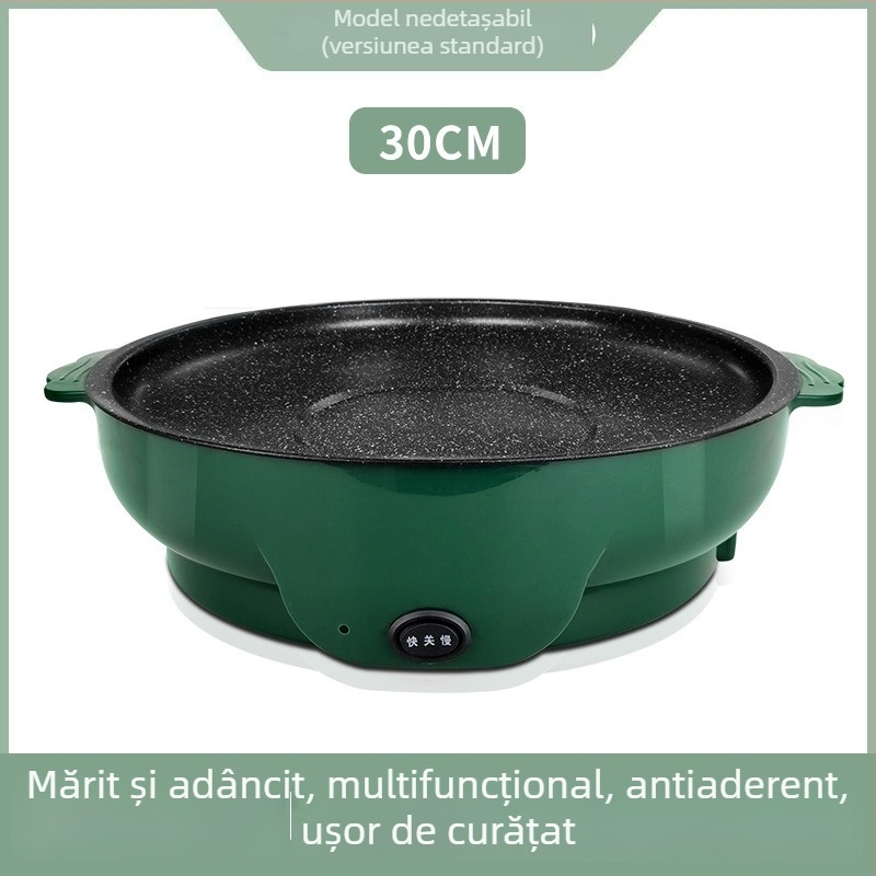 Tigaie electrică pentru uz casnic, tigaie pentru grătar, fără fum, prăjire și frigere – diametre 22/26/30 cm