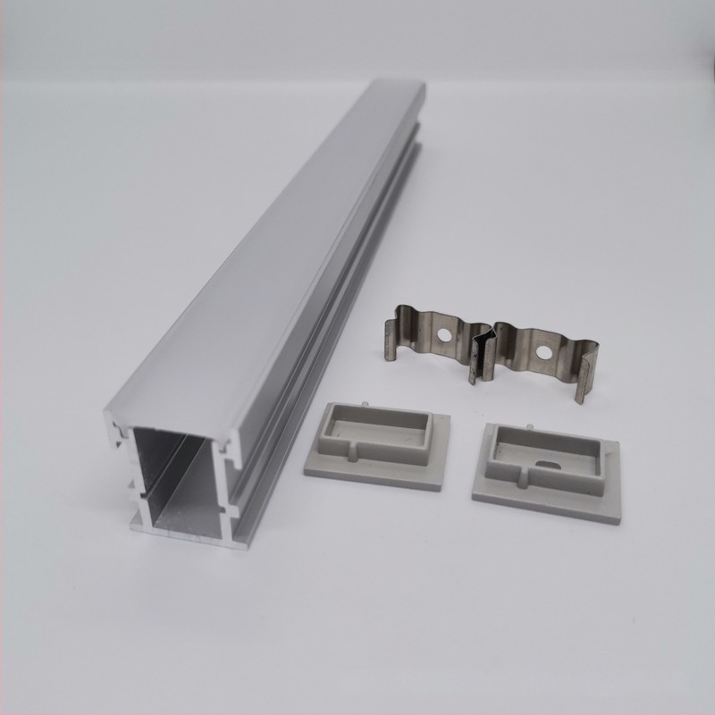 Carcasă din aluminiu pentru LED liniar, kit pentru bandă rigidă, canal din aluminiu pentru lampă încastrată, accesorii pentru iluminare de podea