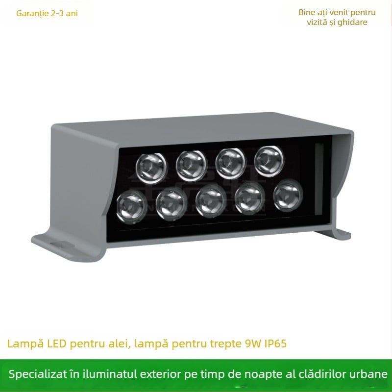 Kit de carcasă LED pentru iluminat traseu, exterior rezistent la apă, proiector LED pentru perete, lampă de colț, 9W 3000K