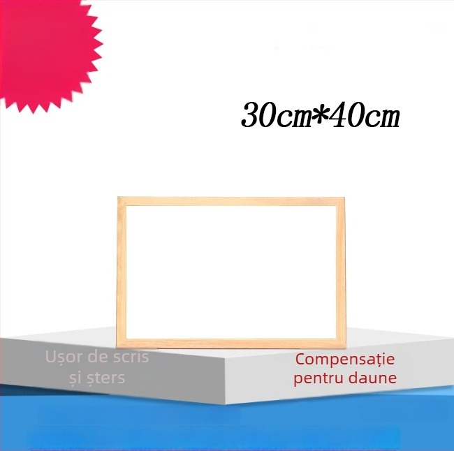 Tablă albă magnetică din lemn pentru copii – scriere și desen