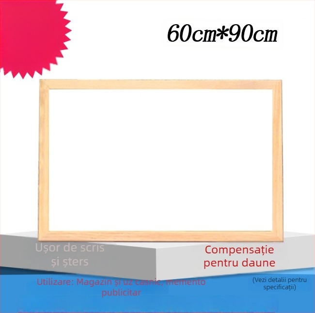 Tablă albă magnetică din lemn pentru copii – scriere și desen