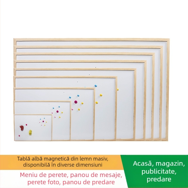 Tablă albă magnetică din lemn pentru copii – scriere și desen
