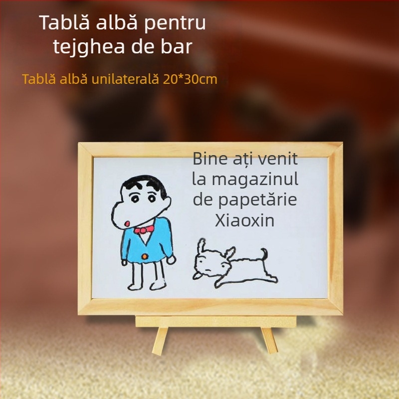 Tablă albă magnetică din lemn pentru copii – scriere și desen