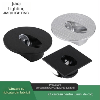 Lampă LED încastrată în colț, pe perete, pătrată sau rotundă, pentru hol și scări, stil Nordic
