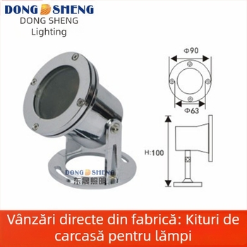 Carcasă pentru lampă subacvatică din oțel inoxidabil, 90 mm, aliaj de zinc, soclu GU10, kit lampă subterană