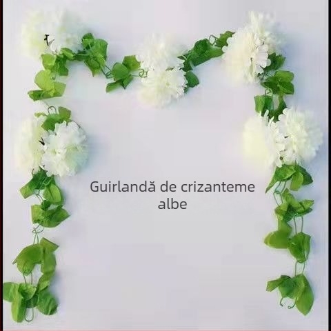 Șiruri de crizanteme din mătase pentru morminte, decor pentru cimitir, flori de agățat, înălțime 200 cm sau mai mult