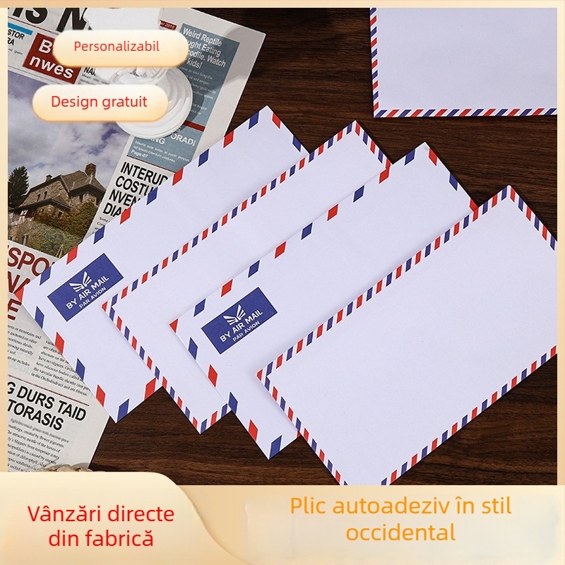 Mapă pentru invitații, stil retro occidental, autoadezivă, albă, 110×220 mm