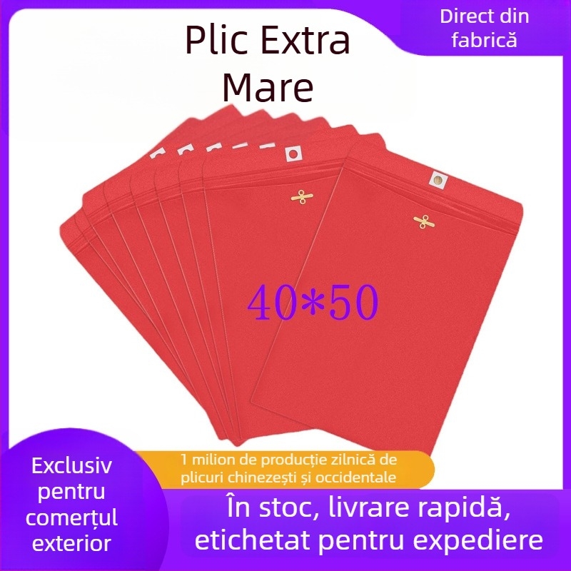Plicuri de invitație din hârtie Kraft, cu hârtie de corespondență colorată, stil vest-european, cataramă roșie din metal