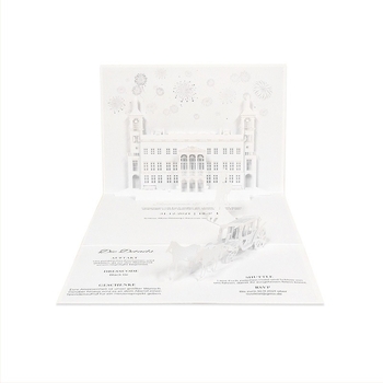 Invitație de nuntă în stil occidental, cu tăiere cu laser și căruță retro